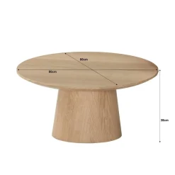 Novero Salontafel naturel eiken 80cm rond