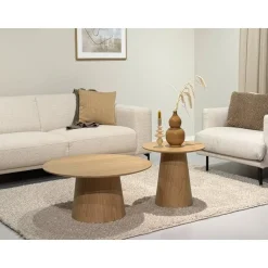Novero Salontafel naturel eiken 80cm rond