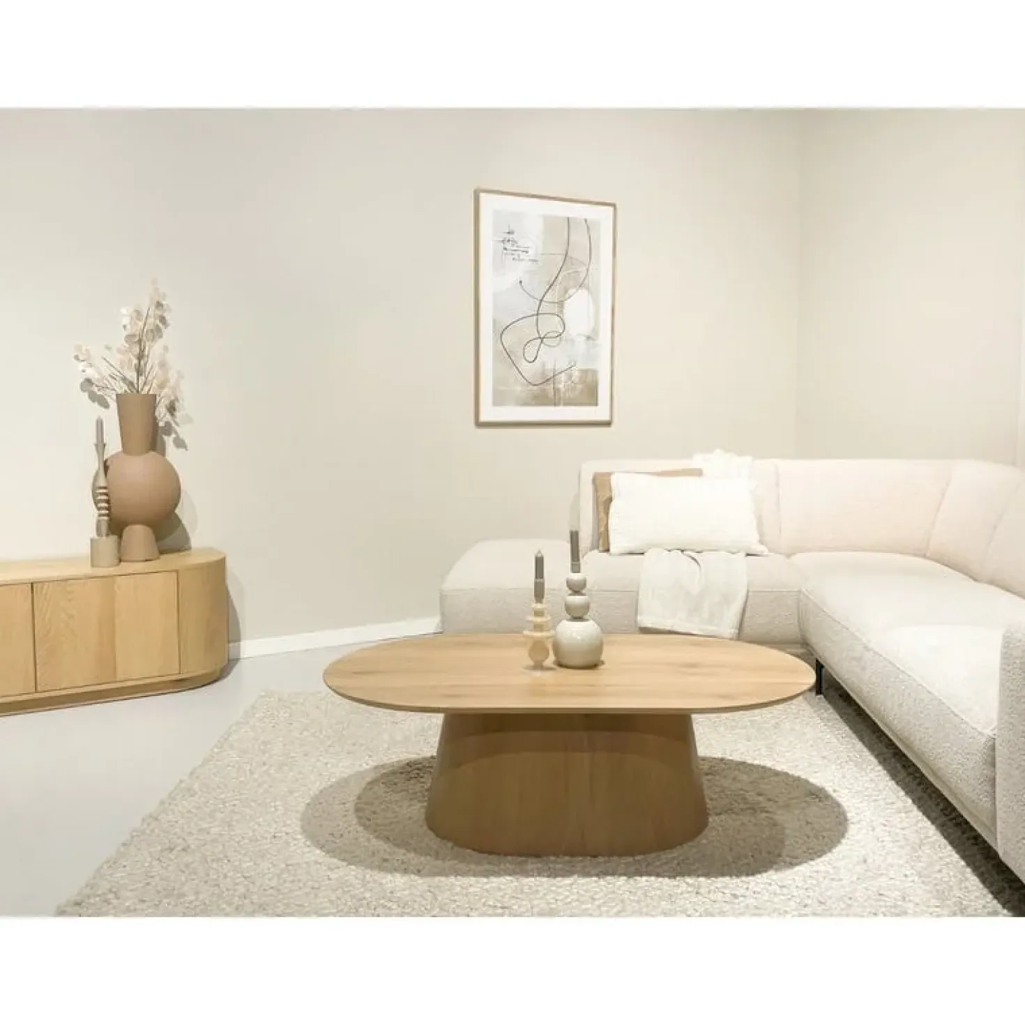 Novero Salontafel naturel eiken Ovaal 120cm
