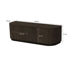 Novero Tv meubel Espresso eiken 140cm