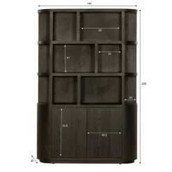 Novero Vakkenkast Espresso eiken 145cm