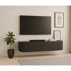 Novero Zwevend Tv meubel Espresso eiken 140cm