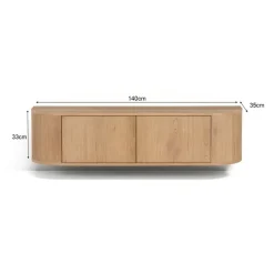 Novero Zwevend Tv meubel naturel eiken 140cm