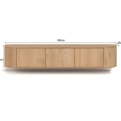 Novero Zwevend Tv meubel naturel eiken 180cm