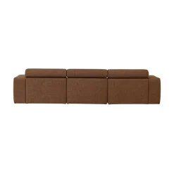 Novi Chaise Longue Bank Links Bouclé Mokkabruin