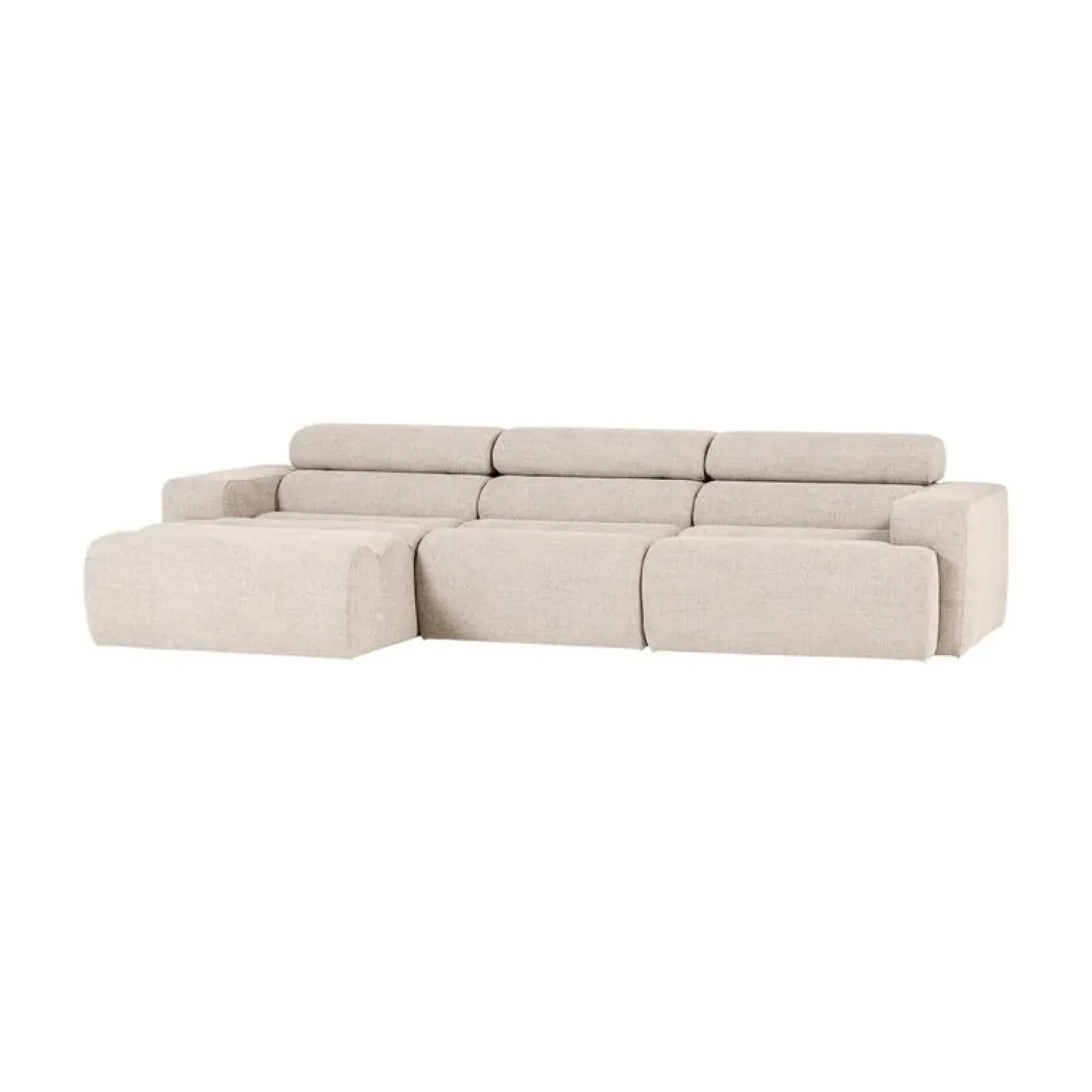 Novi Chaise Longue Bank Links Bouclé Naturel