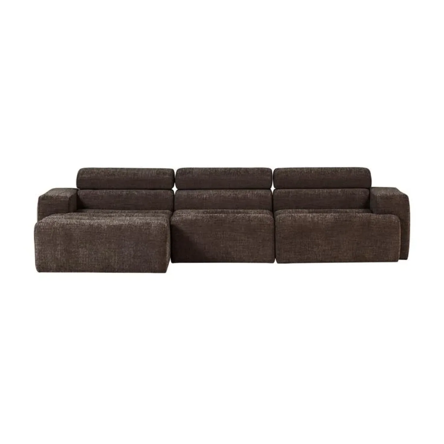 Novi Chaise Longue Bank Links Donkerbruin Melange