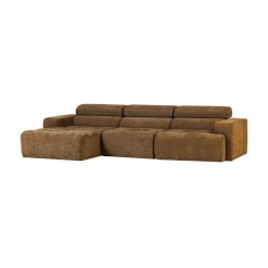 Novi Chaise Longue Bank Links Karamelbruin Melange