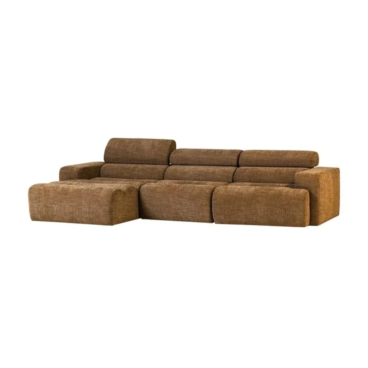 Novi Chaise Longue Bank Links Karamelbruin Melange