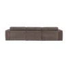 Novi Chaise Longue Bank Links Ribstof Grijsbruin