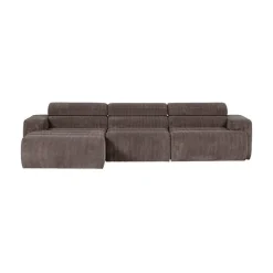 Novi Chaise Longue Bank Links Ribstof Grijsbruin