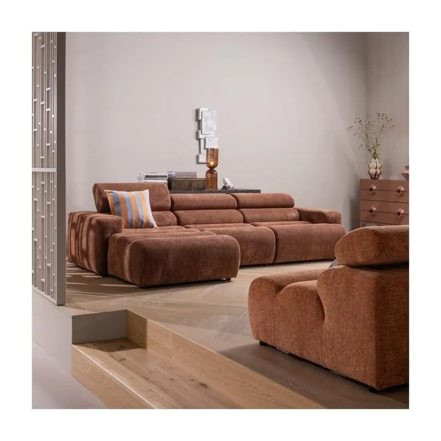 Novi Chaise Longue Bank Links Ribstof Terra
