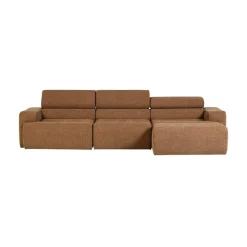 Novi Chaise Longue Bank Rechts Bouclé Karamelbruin