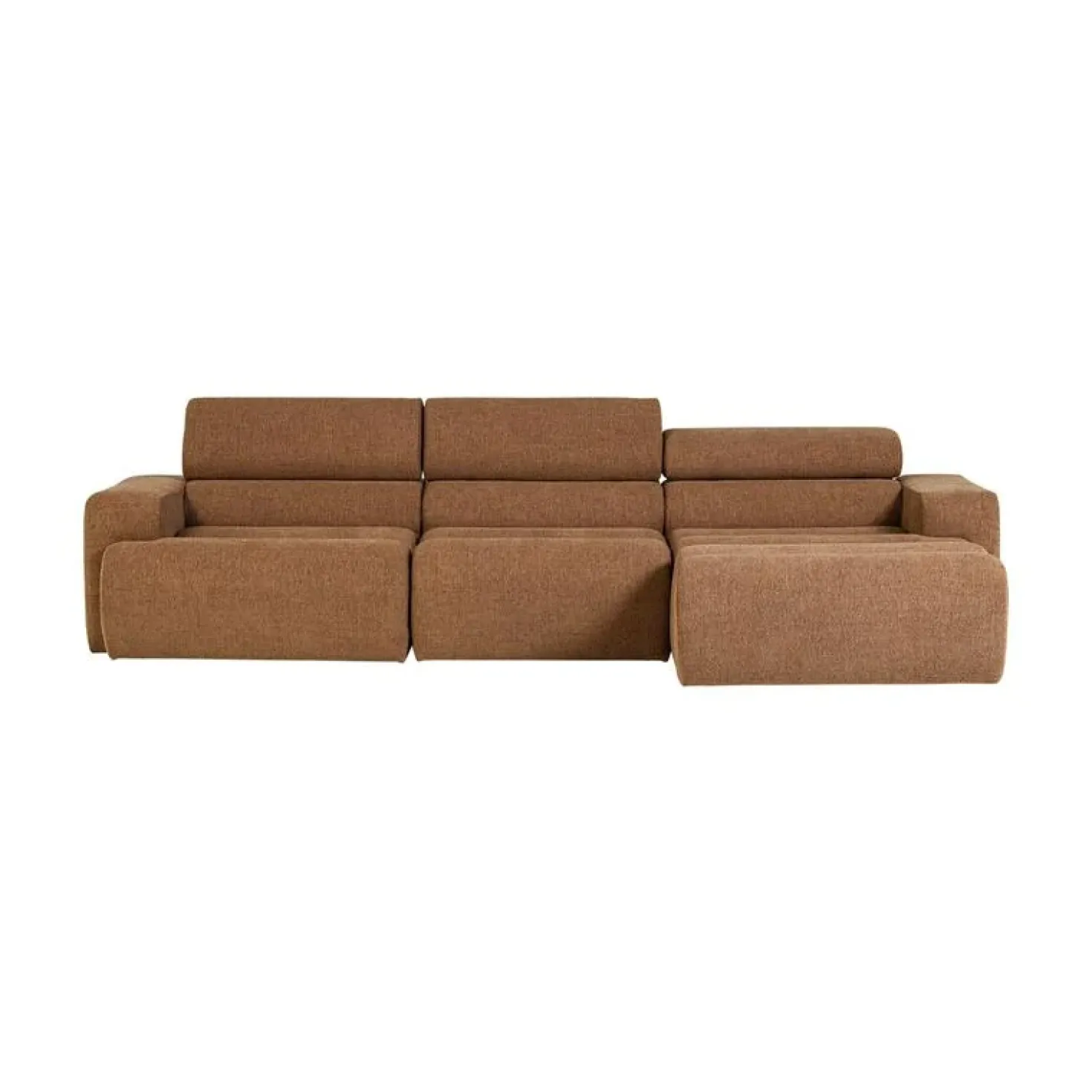Novi Chaise Longue Bank Rechts Bouclé Karamelbruin