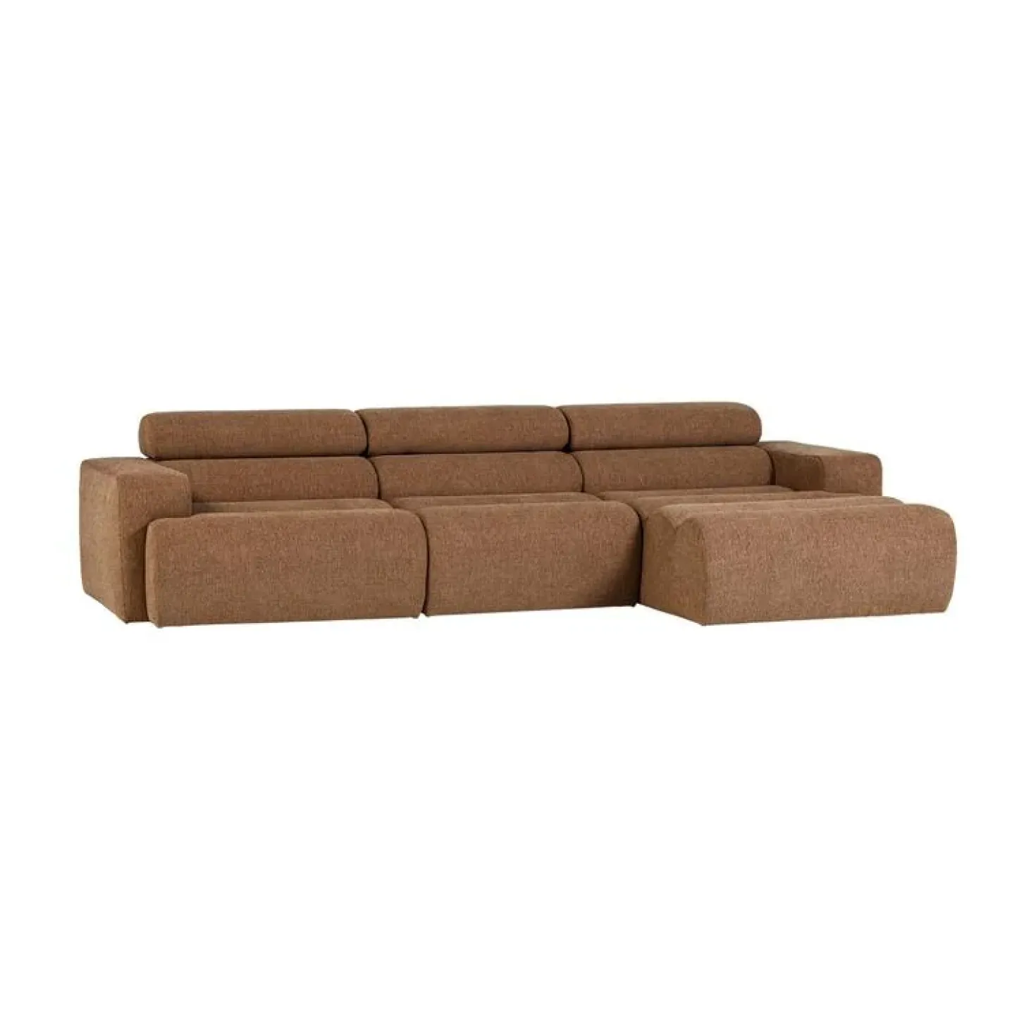 Novi Chaise Longue Bank Rechts Bouclé Karamelbruin