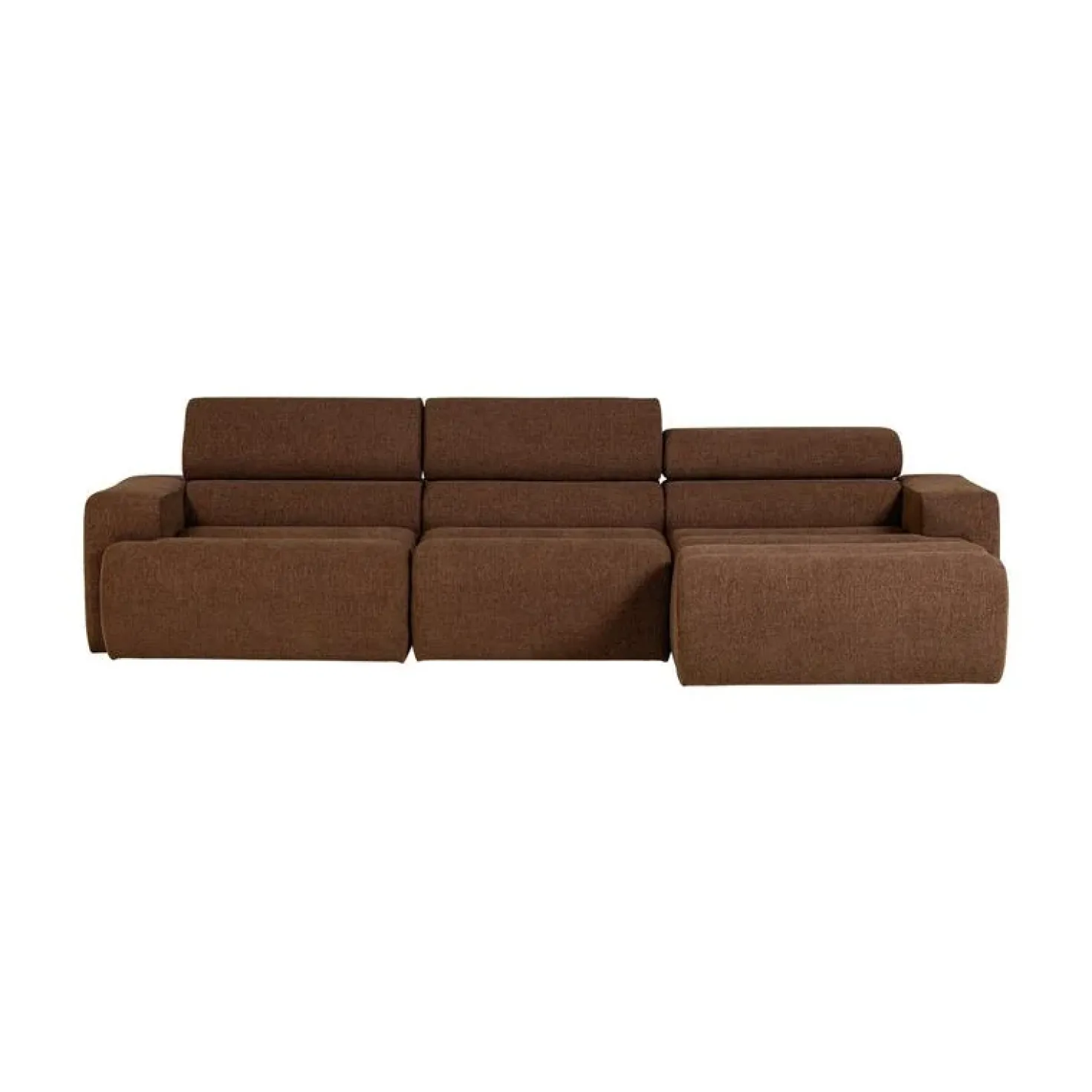Novi Chaise Longue Bank Rechts Bouclé Mokkabruin