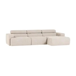 Novi Chaise Longue Bank Rechts Bouclé Naturel