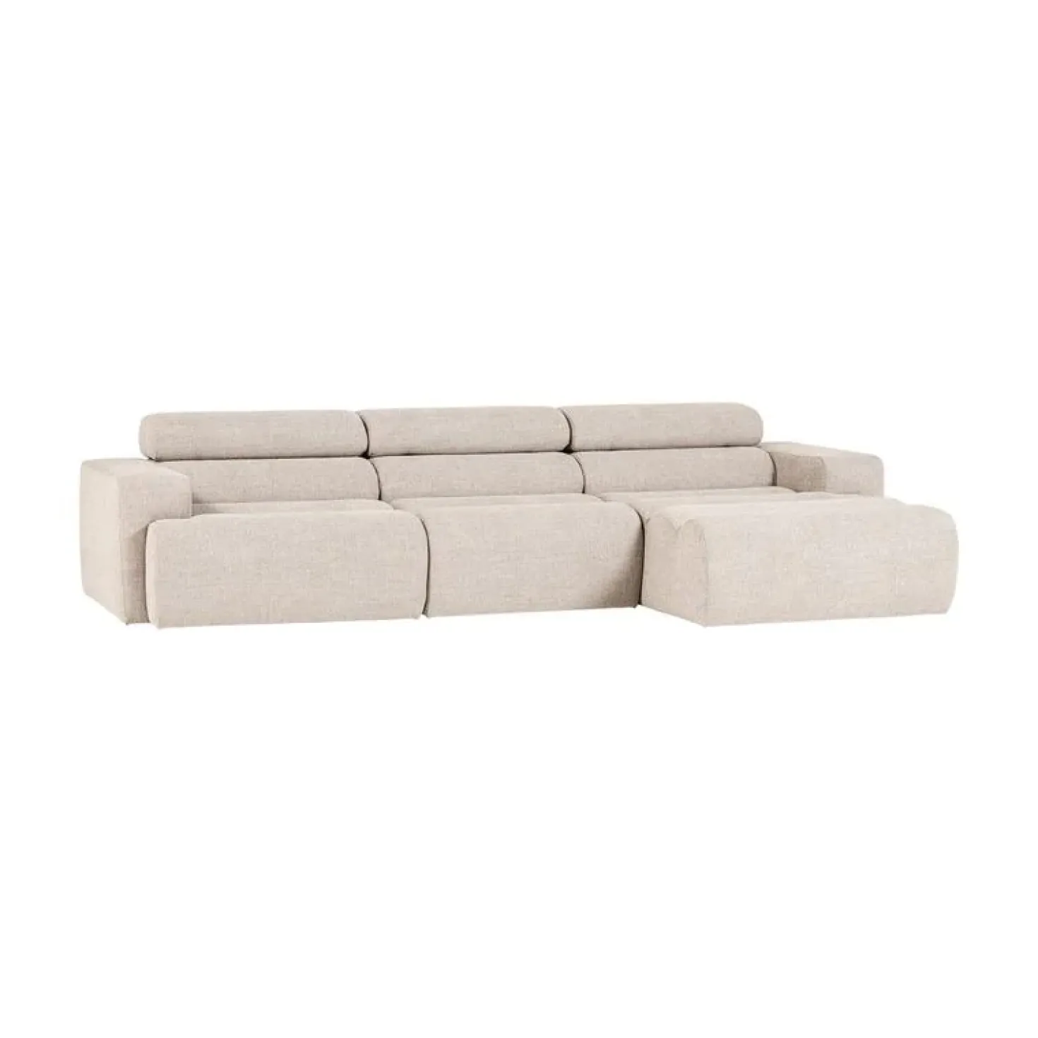 Novi Chaise Longue Bank Rechts Bouclé Naturel