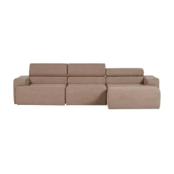 Novi Chaise Longue Bank Rechts Bouclé Taupe