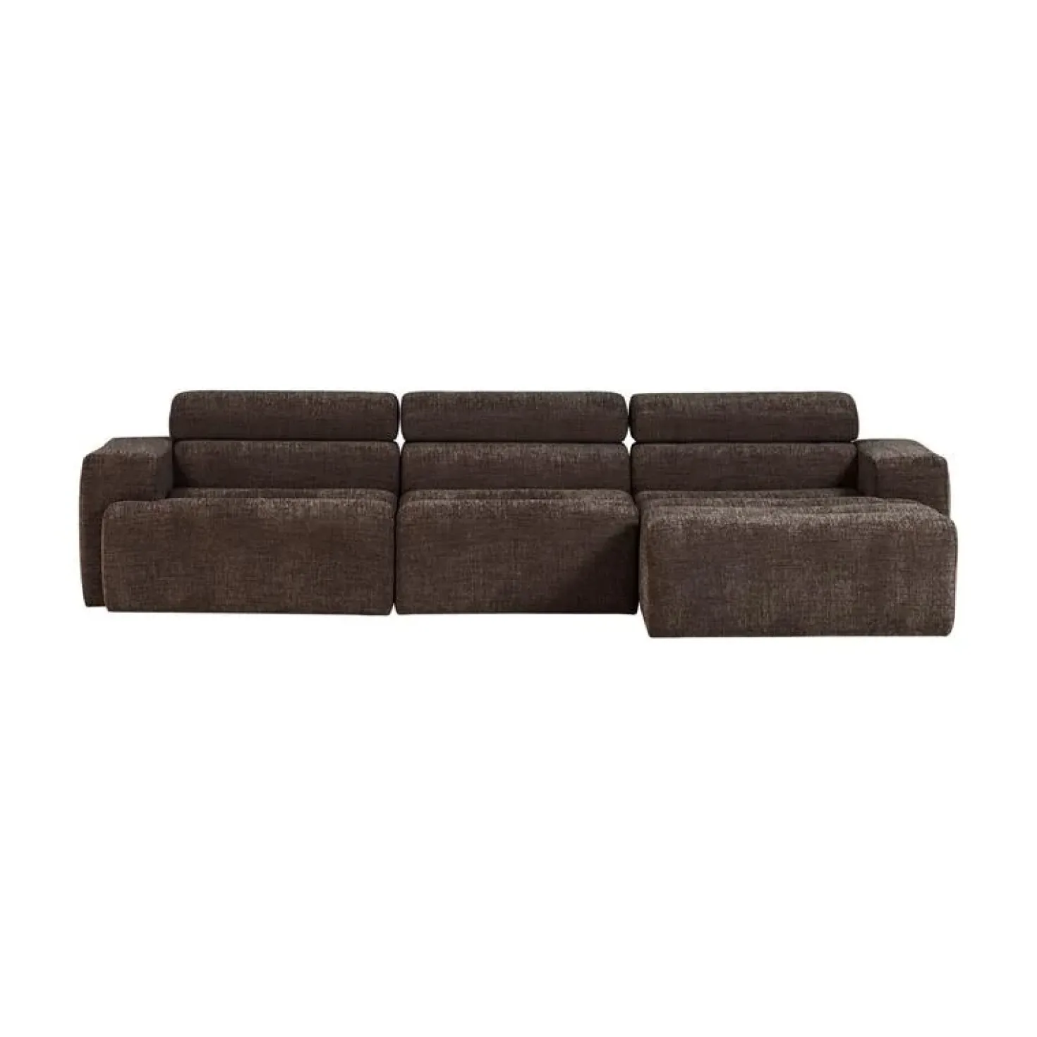 Novi Chaise Longue Bank Rechts Donkerbruin Melange
