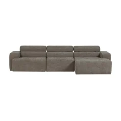 Novi Chaise Longue Bank Rechts Grijs Melange