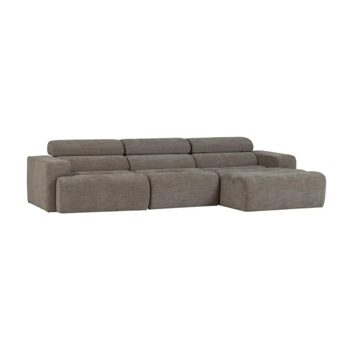 Novi Chaise Longue Bank Rechts Grijs Melange