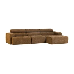 Novi Chaise Longue Bank Rechts Karamelbruin Melange