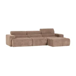 Novi Chaise Longue Bank Rechts Ribstof Taupe