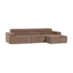 Novi Chaise Longue Bank Rechts Ribstof Taupe