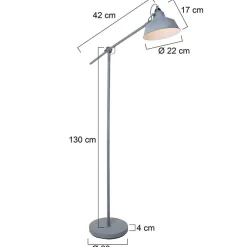 Nové vloerlamp industrieel grijs