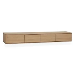 Nuvoro Zwevend Tv meubel 4-deurs Blond oak 236cm