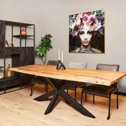 Oakville boomstamtafel rechthoek edge 200cm