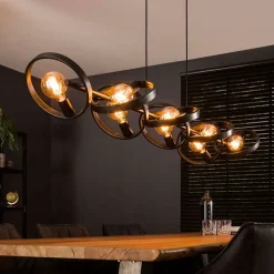 Octavia 8-lichts hanglamp industrieel