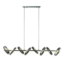 Octavia 8-lichts hanglamp industrieel