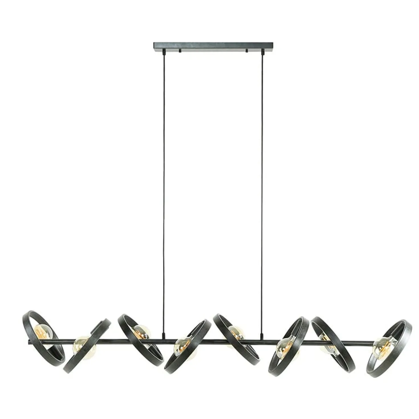 Octavia 8-lichts hanglamp industrieel