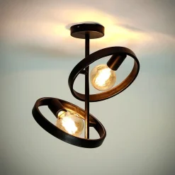 Octavia 2-lichts plafondlamp industrieel