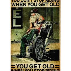 Old biker Don’t stop riding - metalen bord