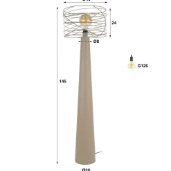 Omaha 1-lichts Vloerlamp Beige