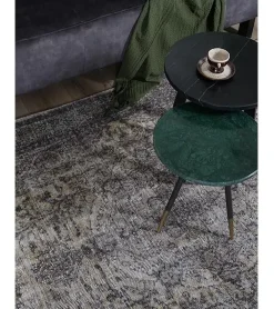 Omid vloerkleed vintage rechthoek Antraciet/ groen