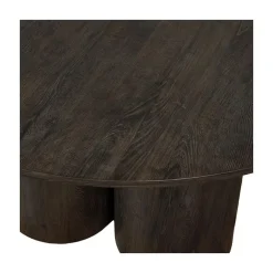 Oona Eettafel Rond Met 3-Poot MDF Donkerbruin 140cm
