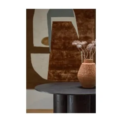 Oona Eettafel Rond Met 3-Poot MDF Donkerbruin 140cm