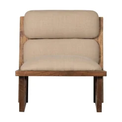 Opulent Fauteuil Bouclé/Hout Naturel