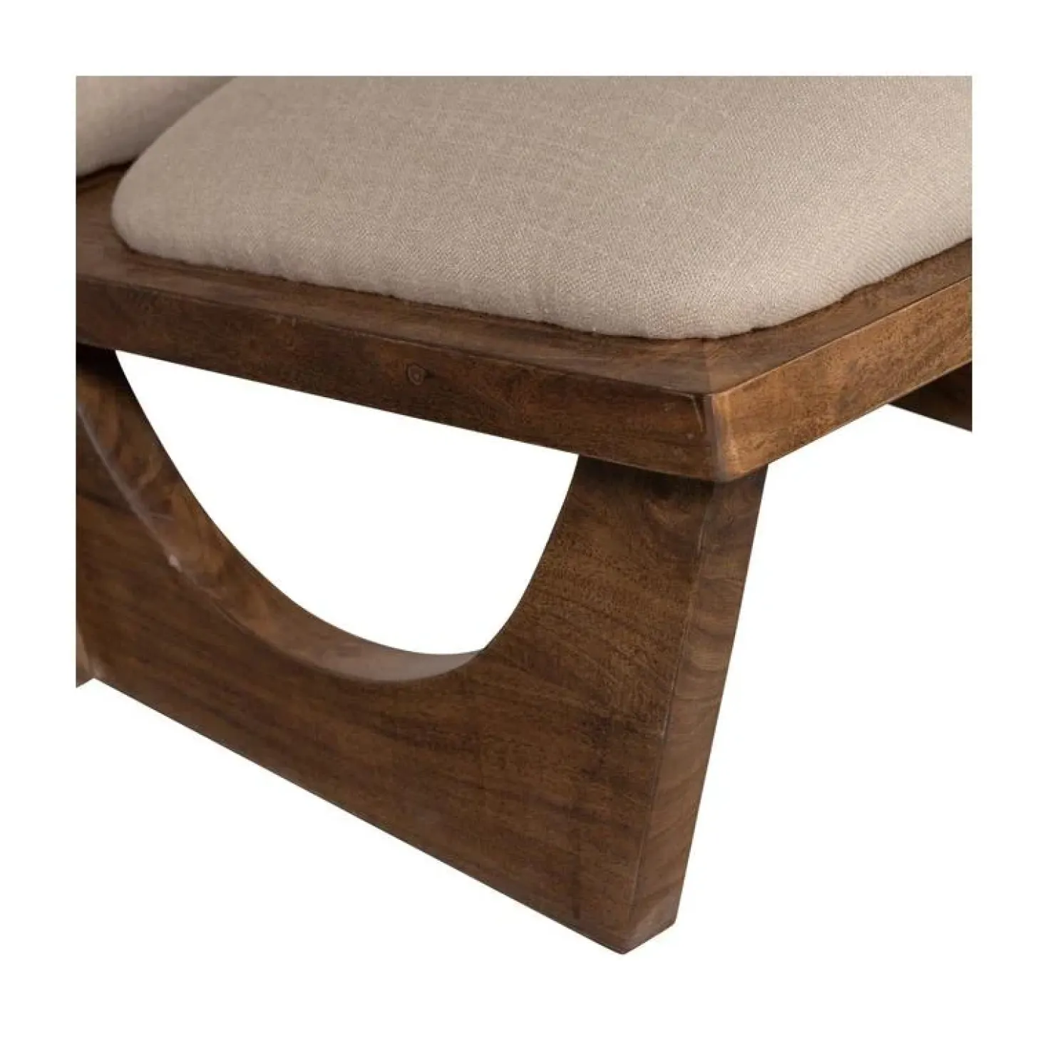 Opulent Fauteuil Bouclé/Hout Naturel