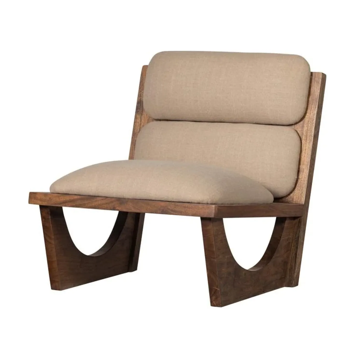 Opulent Fauteuil Bouclé/Hout Naturel