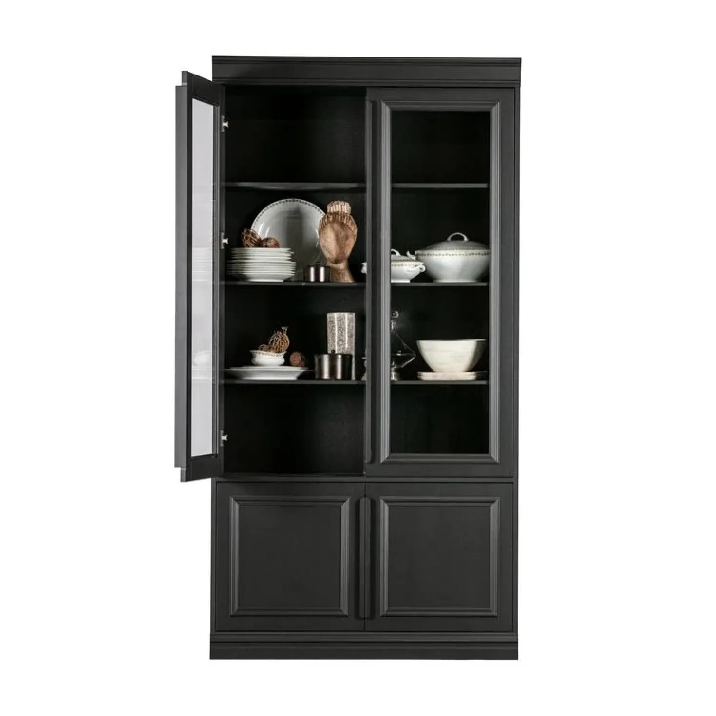 Organize Vitrinekast Dennenhout Matzwart 44cm