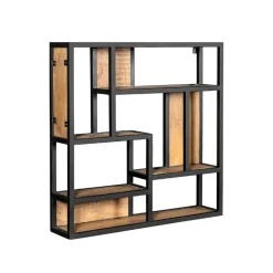 Orianna wandrek industrieel mangohout vierkant naturel 70cm