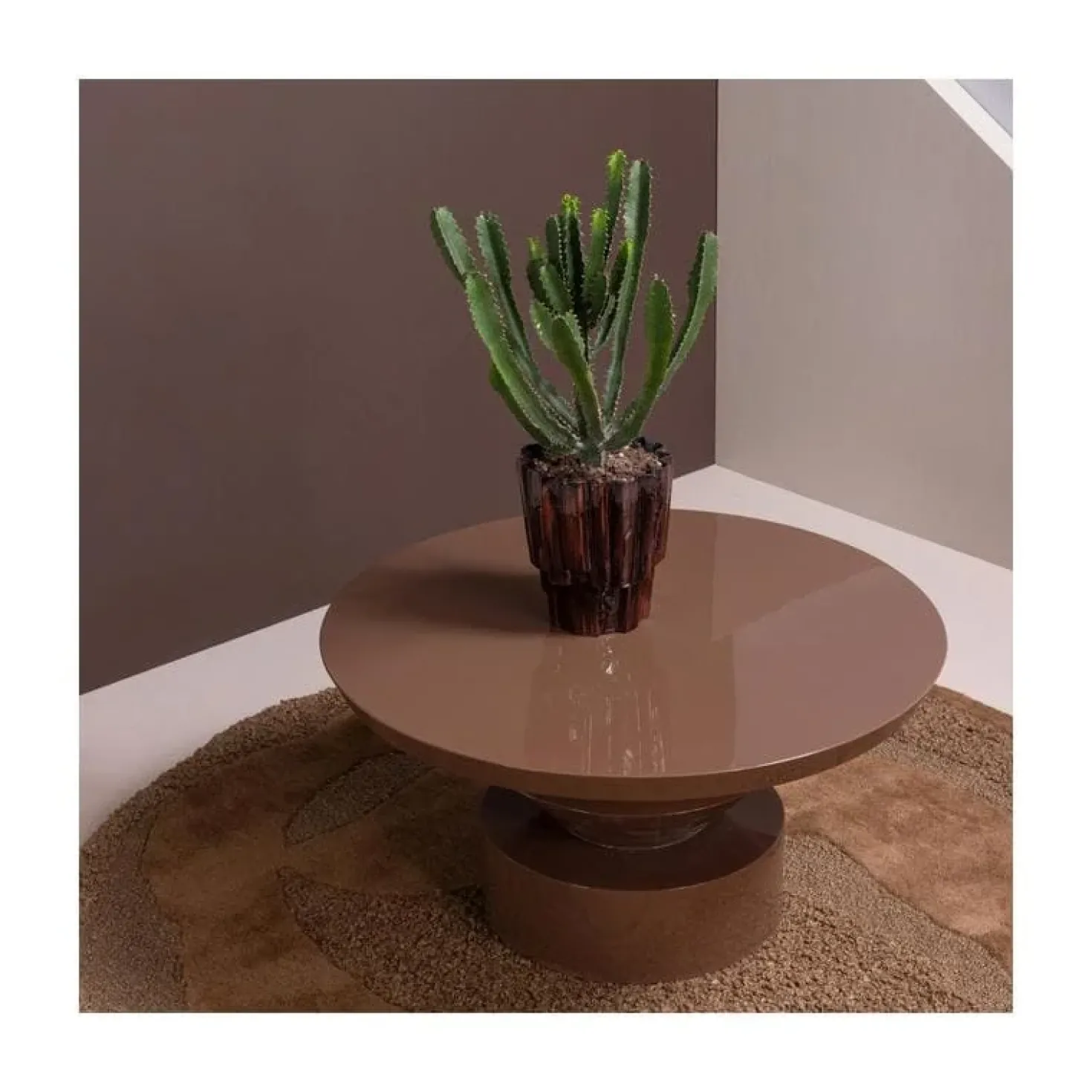Orvi Vloerkleed rond Bruin 160cm