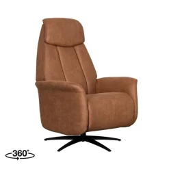 Oslo Fauteuil Cognac Microleder Elektrisch