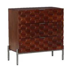 Paola chest 3 drws. 75x40x80 Mango Wood & Iron