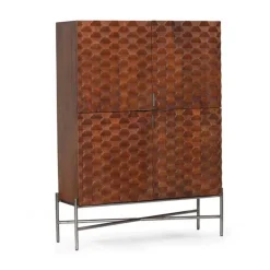 Paola wandkast mangohout 4 deurs 130cm